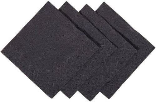 Black ply paper napkins 24cm - black, 2-ply