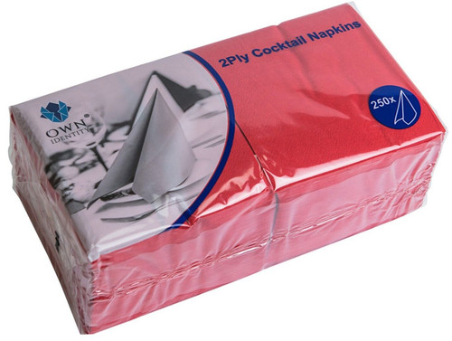 Red cocktail napkins - red,