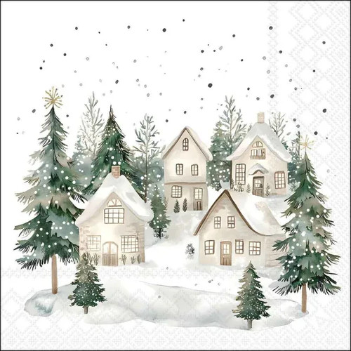 Snowy christmas houses - snowy,
